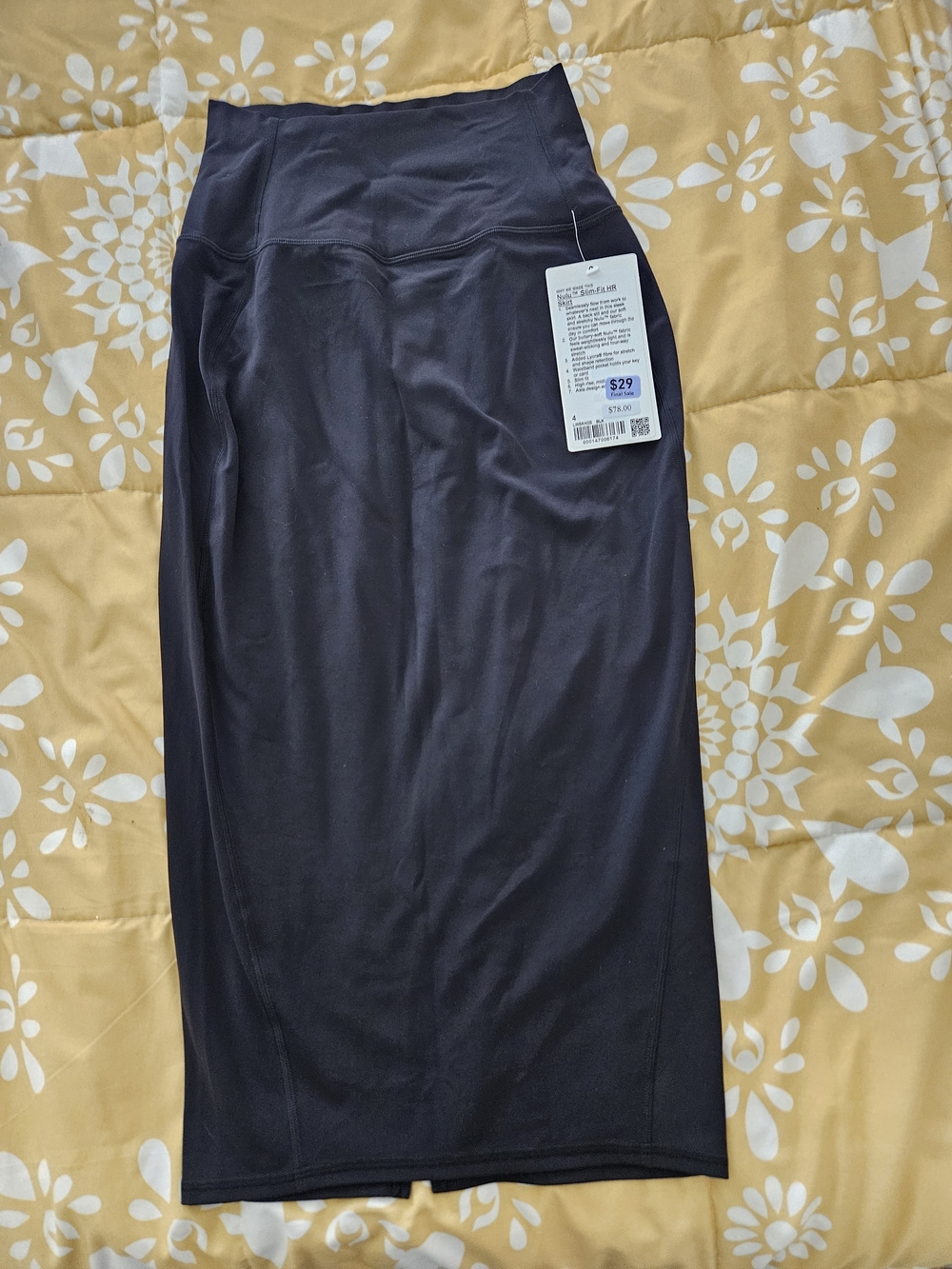 NWT lululemon athletica Black Midi Pencil Skirt Sz 4